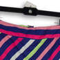 Womens Multicolor Striped Flat Front Back Zip Mini Athletic Skort Size 6 image number 3