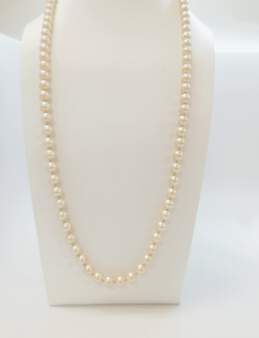 Vintage Faux Pearl Gold Tone Necklace & Earrings 100.5g alternative image