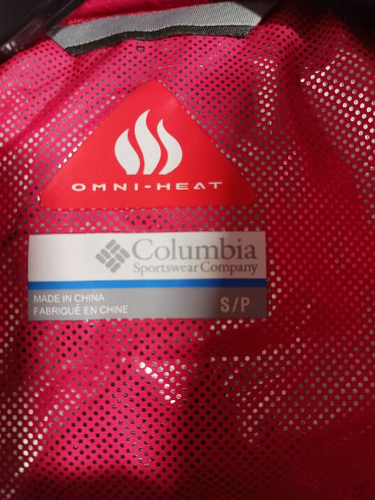 Colombia Omni Heat Puffer Hooded Full Zip Pink Jacket Size Small image number 3