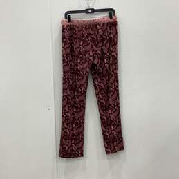 Lucky Brand Womens Pink Red Paisley Drawstring Lounge Ankle Pants Size Small alternative image