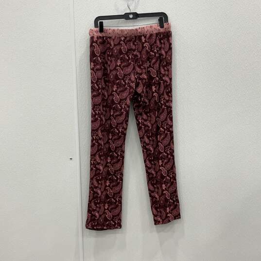 Lucky Brand Womens Pink Red Paisley Drawstring Lounge Ankle Pants Size Small image number 2