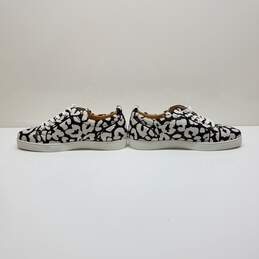 Christian Louboutin Black & White Fur Lace Up Sneakers MN Size 48 alternative image