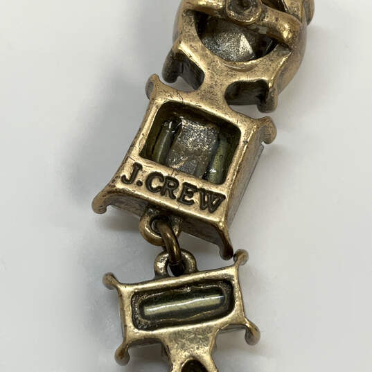 Designer J. Crew Gold-Tone Crystal Cut Stone Art Deco Dangle Earrings image number 4