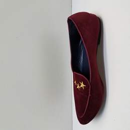 Nautica Campanil Burgundy Star Velvet Loafers Women's Size 8.5
