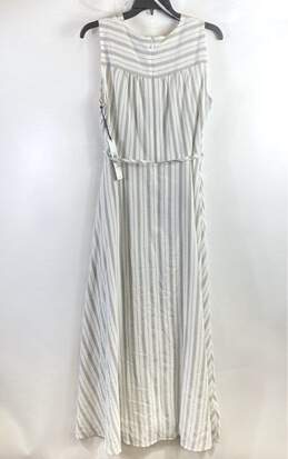 Calvin Klein Women White Striped Maxi Dress Sz 12 alternative image