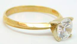 14K Yellow Gold Round CZ Solitaire Ring 1.9g alternative image