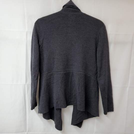 Eileen Fisher Merino Wool Gray Cardigan Open Front Sweater Women's XS image number 3