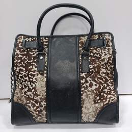 Michael Kors Animal Print Brown Studded Leather Handbag alternative image