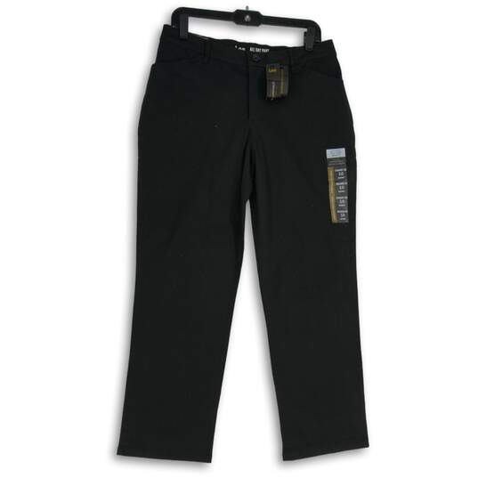 NWT Lee Womens Black All Day Straight Leg Mid-Rise Ankle Pants Size 10 image number 1