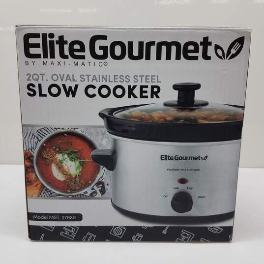 Elite Gourmet Maxi-Matic 2QT Oval Stainless Steel Slow Cooker image number 6
