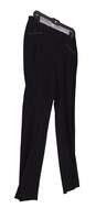 Womens Black Dark Wash Stretch Straight Leg Flat Front Dress Pants Size Small image number 3