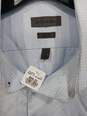 Calvin Klein Slim Fit Non Iron Blue Button Up Shirt Size 17.5/36-37 NWT image number 2