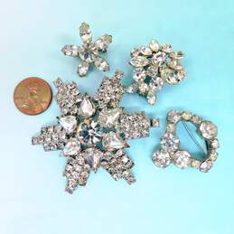Vintage Icy Rhinestone Scatter Brooches 40.0g