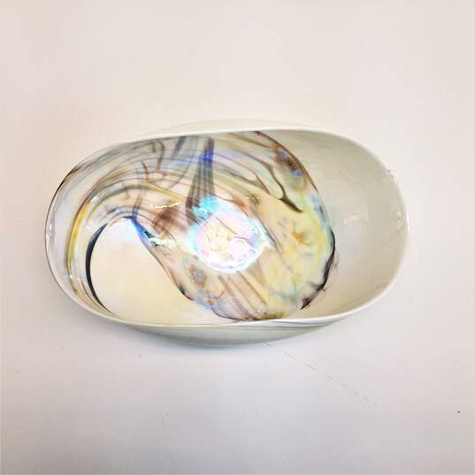Murano Venezia  Iridescent  Table Top Folded Art Glass Bowl image number 2