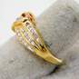 10K Yellow Gold 0.08 CTTW Channel Set Diamond Love Crossover Ring 2.3g image number 3
