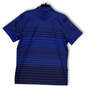 Mens Blue Striped Long Sleeve Stretch Collared Golf Polo Shirt Size XL image number 2