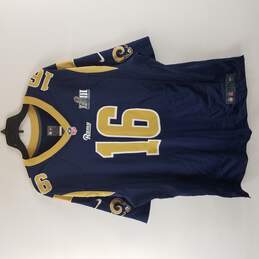 Nike Mens Blue NFL Short Sleeve Athletic Shirt Super Bowl Jersey Rams Goff #16 XXL