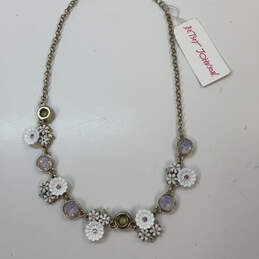 NWT Designer Betsey Johnson Pink Crystal Stone Flower Statement Necklace alternative image