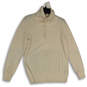 Womens Cream Beige Knitted Mock Neck Long Sleeve Pullover Sweater Sz S Reg image number 1