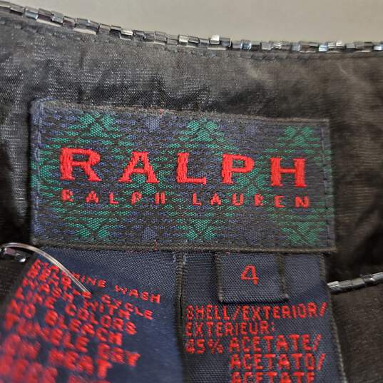 Ralph Lauren Women Black Beaded Flared Skirt Sz 4 image number 3