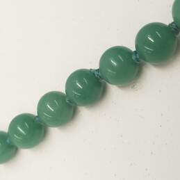 Sterling Silver Knotted Aventurine Beaded Necklace 63.2g alternative image