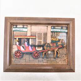 New Orleans French Market Woodgraph/Relief Carving by Kay Glenn *Vintage