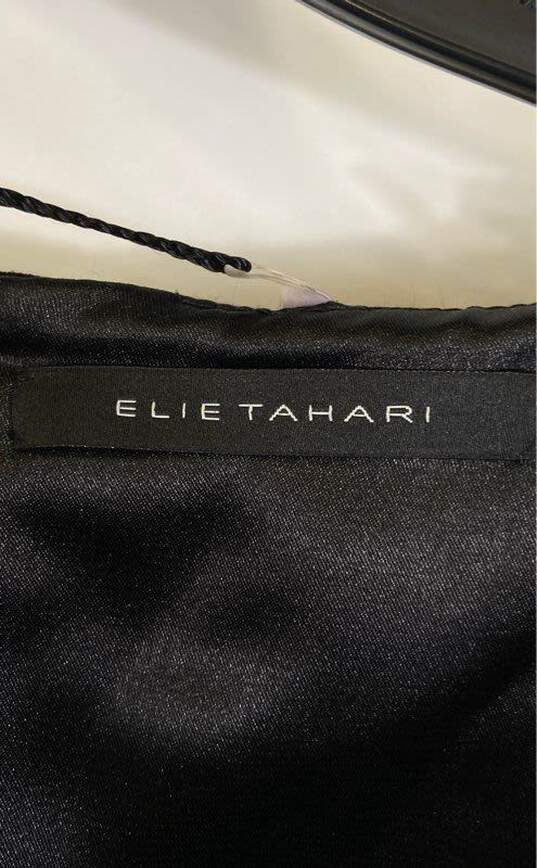 Elie Tahari Women Black Embroidery Long Sleeve Dress Sz 10 image number 3
