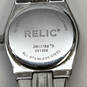 Designer Relic ZR11788 Pave Silver-Tone Round Dial Date Analog Wristwatch image number 3