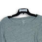 Womens Gray Heather Long Sleeve Round Neck Comfort Pullover T-Shirt Size XL image number 3