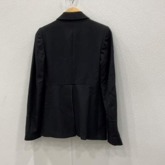 Gucci Womens Black Long Sleeve Notch Lapel Two Button Blazer Size 40 With COA image number 2