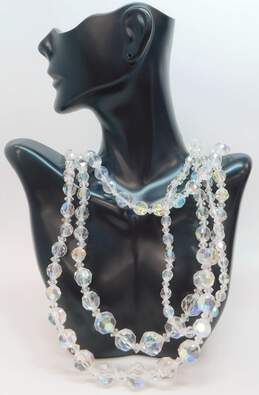 Vintage Aurora Borealis Faceted Bead Necklaces 216.4g
