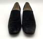 Salvatore Ferragamo Black Suede Heeled Loafers image number 4