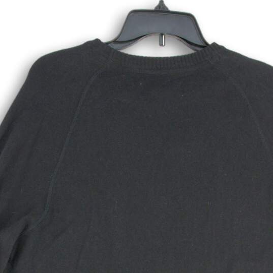 NWT Mens Black Knit Long Raglan Sleeve Crew Neck Pullover T-Shirt Size Large image number 4