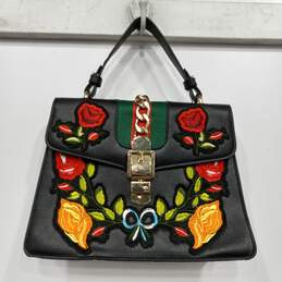 Top Handle Embroidered Purse