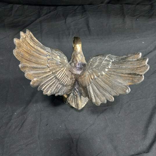 Gold Tone Cast Metal Tabletop Eagle Statuette image number 6