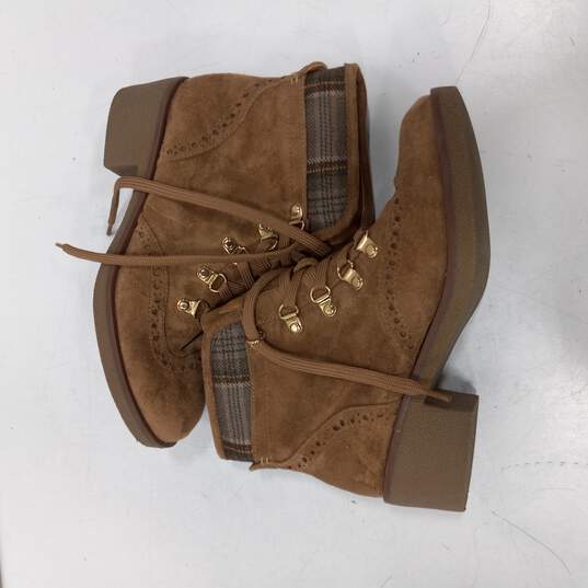 Tommy Hilfiger Women's Brown Lace-up Faux Suede Boots Size 6.5 image number 3