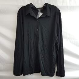 DKNY Women's Black Button Up Shirt Size 2X