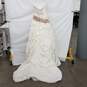 Embroidered Beaded Ball Gown Wedding Dress with Train Size 10 Waist 27in Chest 32in Loose Stitching image number 1