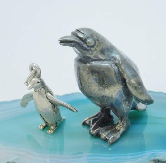 Vintage Sterling Silver Taxco Penguin Brooch, Pendant & Figurine 35.9g image number 3