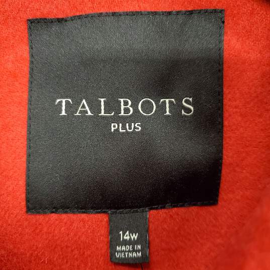 Talbots Women Red Wool Coat Sz 14W NWT image number 1