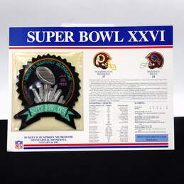 SUPER BOWL 26 Redskins Bills 1992 Willabee Ward OFFICIAL SB XXVI NFL PATCH CARD