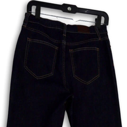 Womens Blue Denim Dark Wash Stretch Pockets Straight Leg Jeans Size 4 image number 4