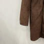 Womens Brown Long Sleeve Shawl Collar Button Front Faux Fur Coat Size XL image number 5