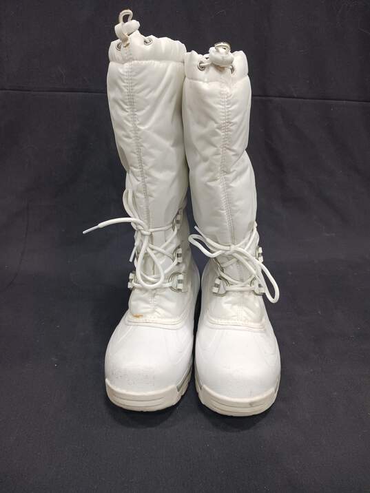 Sorel Snowlion With Omni Heat Women's White Snowboots Size 10 image number 2