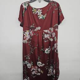 Ekouaer Brown Floral  Casual Loose Pocket Long Dress alternative image
