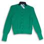 NWT J. Crew Womens Green Knitted Long Sleeve Button Front Cardigan Sweater M image number 1