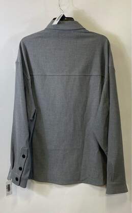 NWT Zara Mens Gray Long Sleeve Point Collar Chest Pockets Button-Up Shirt Size L alternative image