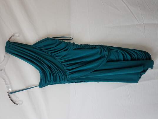 BCBG Maxazria Deep Jade Ruffle Draped Caci Dress Size 4 image number 1