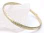 (G) 10K Yellow Gold Etched Leaves & Textured Hinged Bangle Bracelet 4.1g image number 1