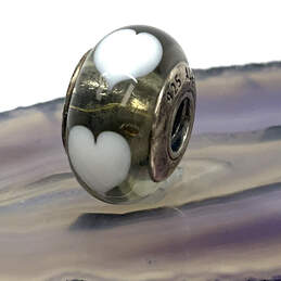 Designer Pandora 925 ALE Sterling Silver Gray Murano Glass Beaded Charm alternative image